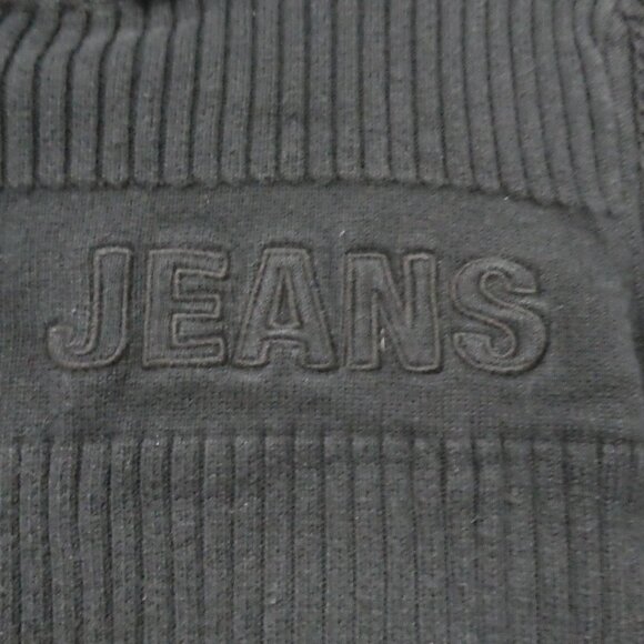 DKNY JEANS | small | Black Ribbed Bold Logo Front Turtelneck Sweater - Picture 11 of 16